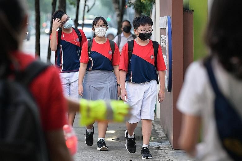 The roll-out of the vaccination drive for younger people comes amid more cases of schoolchildren getting infected in settings like tuition centres in the recent Covid-19 outbreak. ST PHOTO: NG SOR LUAN
