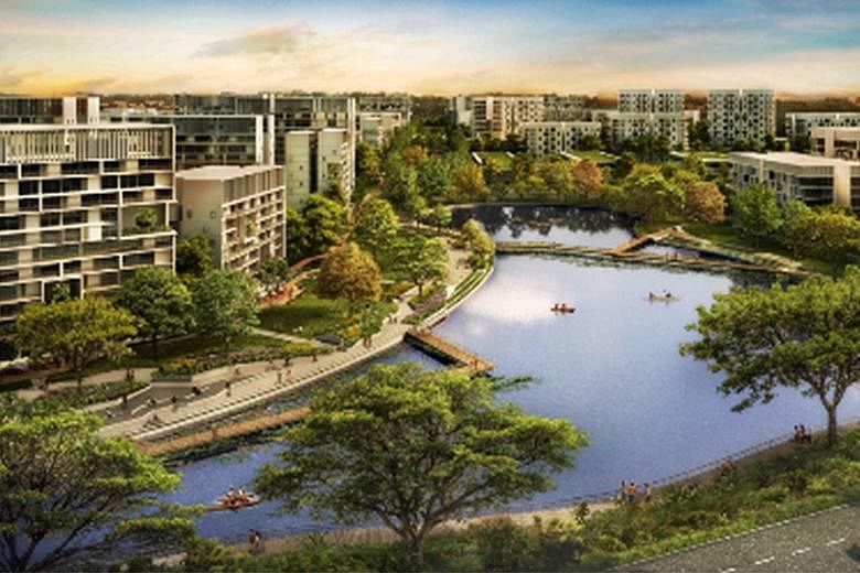 Build-To-Order flats in Tengah's second district, called the Garden District, which were launched last month. The planned executive condominium project sits in this district, one of five planned for Tengah.
