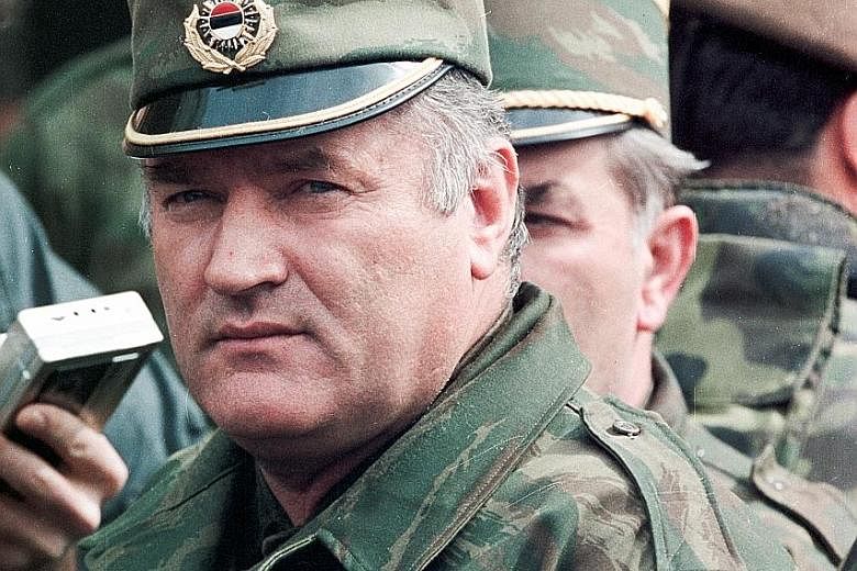 A 1993 photo of Bosnian Serb military commander Ratko Mladic, who has been jailed for life over war crimes.