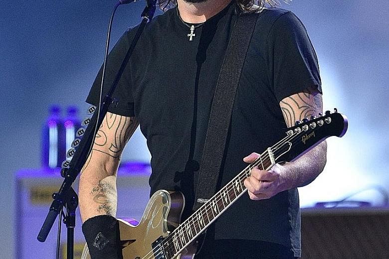 Foo Fighters frontman Dave Grohl at the taping of the Vax Live fund-raising concert at SoFi Stadium in California last month. The band will perform at New York's Madison Square Garden later this month.