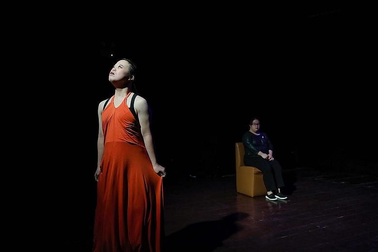 June Lin (far left) and Chen Wanyi (left) in Seeds by Maya Dance Theatre.