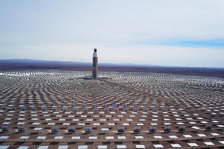 The solar heliostats of the Cerro Dominador solar power plant, in the Antofagasta region of Chile. Singapore has opened itself as a "living laboratory" at a very early stage in the deployment of solar panels.