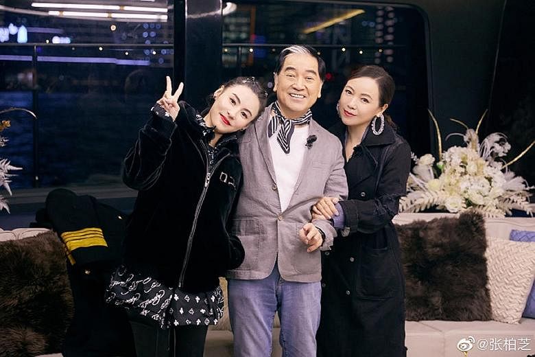Hong Kong actress Cecilia Cheung (left) with actor Paul Chun and actress Sheren Tang in a photo posted on Wednesday.