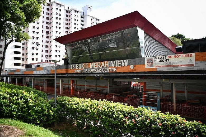 The 115 Bukit Merah View Market and Food Centre cluster is now the largest open one with 65 cases, exceeding that of the Jem and Westgate cluster, which has 63 cases. ST PHOTO: ARIFFIN JAMAR
