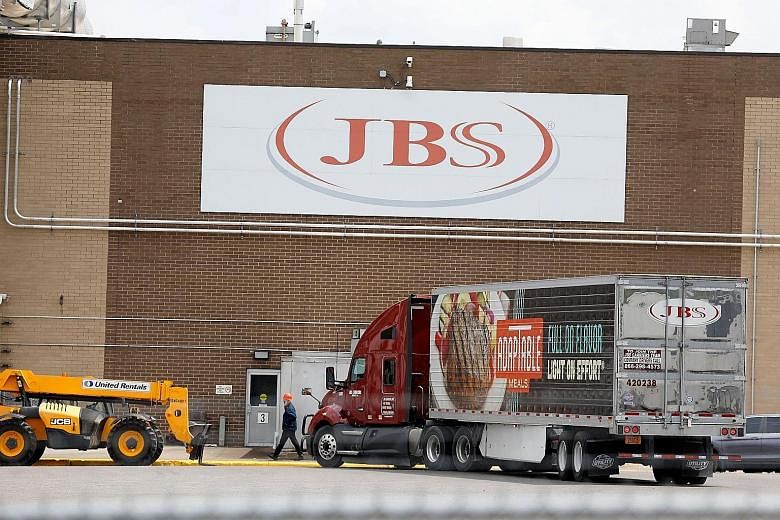 The ransomware attack on JBS on May 30 forced the closure of all its beef plants in the United States, including this one in Plainwell, Michigan - accounting for almost a quarter of supplies in the country - and slowed pork and poultry production. PH