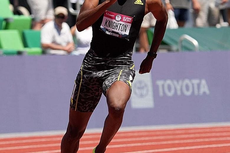 Erriyon Knighton winning his 200m heat in 20.04sec during the US Olympic trials on Friday. He believes it could take a 19.8sec or 19.7sec to punch a ticket to Tokyo.