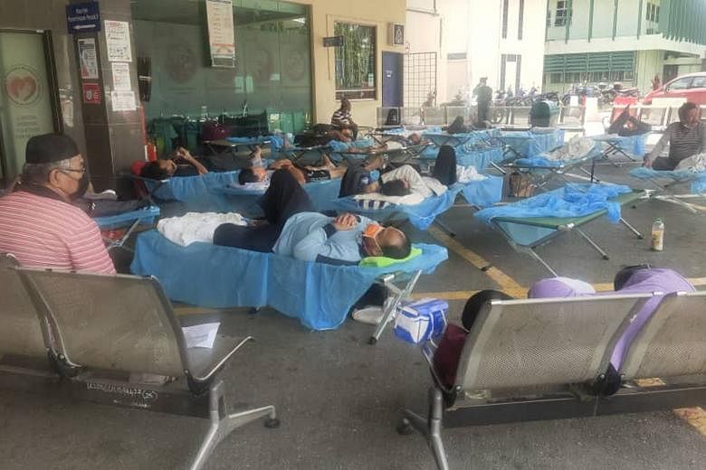 A photo posted on social media by Klang MP Charles Santiago on Wednesday showing patients outside the emergency department of Klang's Tengku Ampuan Rahimah Hospital, owing to a lack of space and beds.