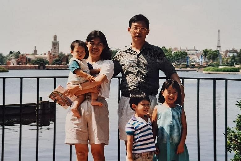 The Lang family at Disney World in Orlando, Florida, in 1997. All three children (from left) Titus, Timothy and Justina were diagnosed with Niemann-Pick disease type C. Timothy died in 2004, when he was 10. PHOTO: COURTESY OF DAVID LANG Bakery owner 