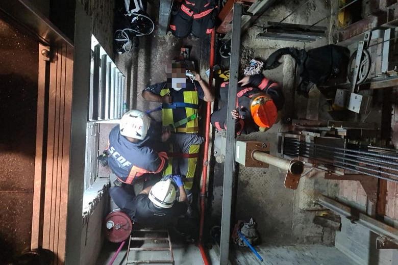 scdf-rescues-lift-technician-from-bottom-of-a-lift-shaft-at-paragon