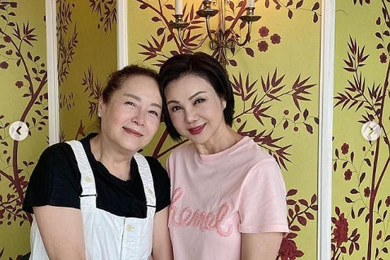 FRIENDS FOR MORE THAN 50 YEARS: Remember Tien Niu (right), who acted in Hong Kong television series such as The Justice Of Life (1989) and The Chevaliers (1994) and was formerly married to Hong Kong actor Alex Man? 	The 63-year-old Taiwanese actress,