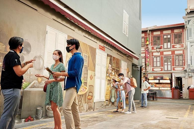 Local tour company Tribe's Chinatown Murders won it an Outstanding Tour Experience award at the Singapore Tourism Awards 2021 yesterday. PHOTO: SINGAPORE TOURISM BOARD