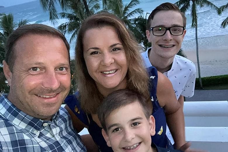 Above: British tourists Laura McBain, 37, her husband Phil, 44, and their sons Lewis, 16, and Mason, 11, enjoyed their two-week holiday in Phuket. Right: Scottish expatriate Graham Foxe, 57, will be making a 15-hour drive from Phuket this weekend to 