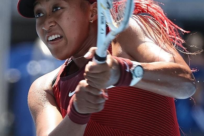 Japan's Naomi Osaka beat China's Zheng Saisai 6-1, 6-4 in the first round of the Olympic tennis tournament yesterday. The world No. 2 is now the gold-medal favourite after top-ranked Ashleigh Barty's shock exit.