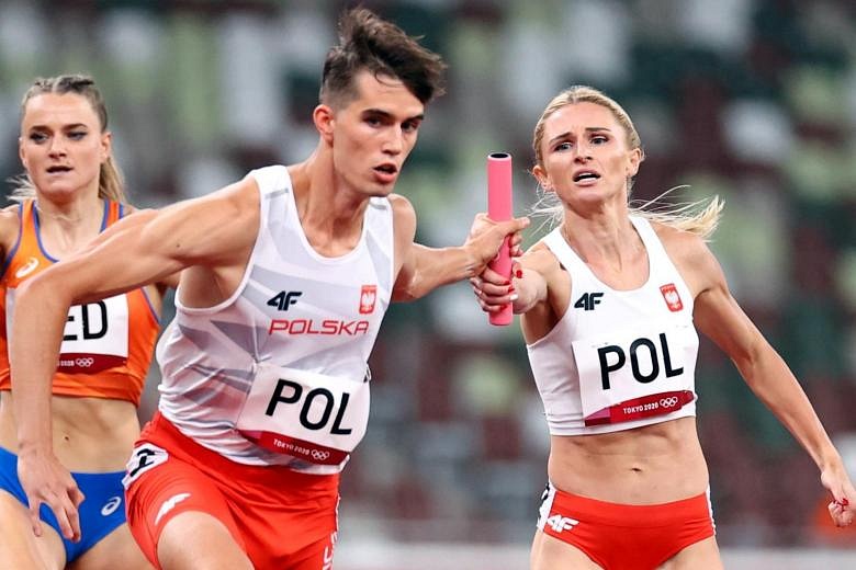 Olympics Poland top 4x400 mixed relay athletics heats as US