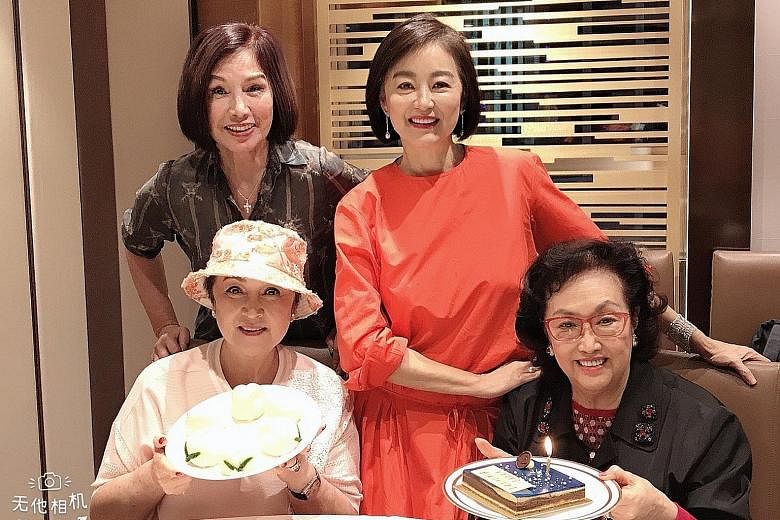 RARE GATHERING OF FORMER SCREEN IDOLS: Veteran Hong Kong journalist Wong Man Ling took fans down memory lane on Wednesday when she posted on social media photos of a birthday celebration for former actress Grace Chang (sitting, holding cake), who is 