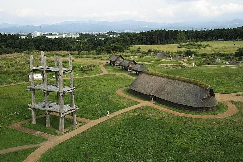 JOMON PREHISTORIC SITES (Japan)  The Sannai Maruyama site (above) is among 17 Jomon Era archaeological sites. 
