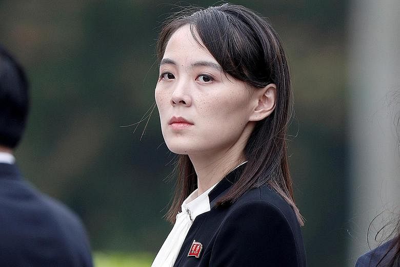 A 2019 photo of Ms Kim Yo Jong. She said on Sunday that South Korea's planned military exercise with the US would hurt the two Koreas' resolve to rebuild ties.