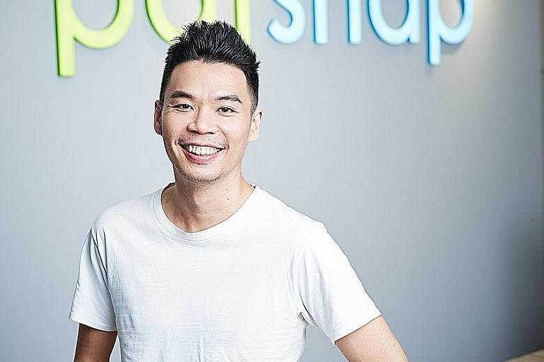 Used car marketplace Carro's co-founder and chief executive Aaron Tan (left), 36, and software firm PatSnap's founder and chief executive Jeffrey Tiong (below left), 37. Their start-ups joined the ranks of Singapore's unicorns this year. Both men wer