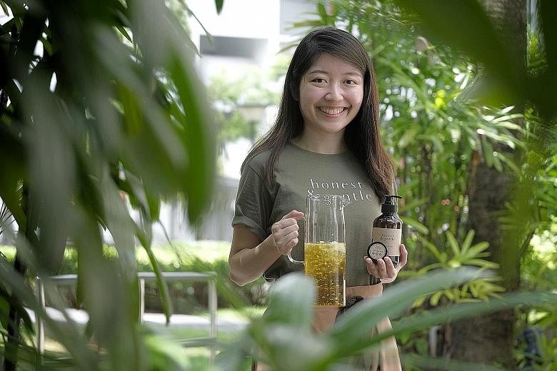 Ms Grace Lee (above) incorporates charity initiatives in her bodycare brand Honest & Gentle, such as by giving 3 per cent of the proceeds from every online purchase to a charity of the customer's choice.