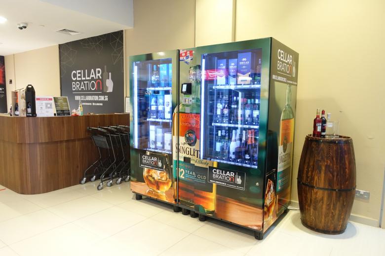 Use Singpass to buy booze from retailer Cellarbration's vending