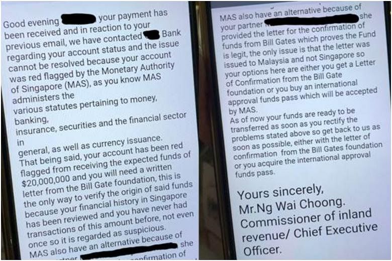 Iras met en garde contre un e-mail frauduleux demandant aux destinataires d’acheter un pass pour recevoir des fonds de Bill Gates