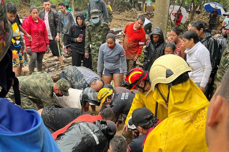 At least 14 dead in Colombia landslide The Straits Times