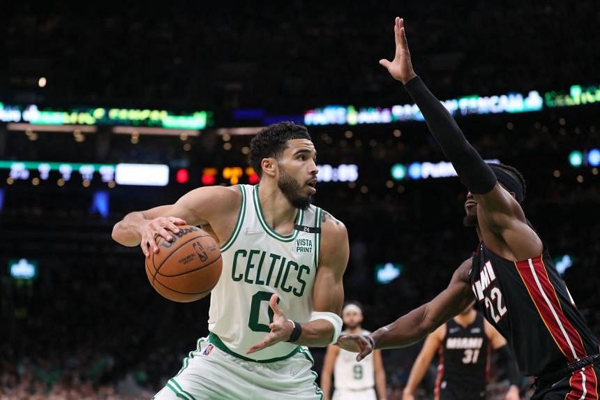 NBA: Tatum stars as Celtics rout Heat to square series at 2-2 | The ...