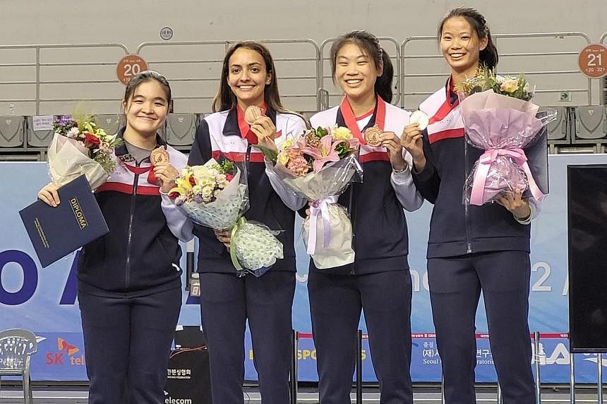 Fencing: Singapore women's foil team clinch joint-bronze at Asian ...