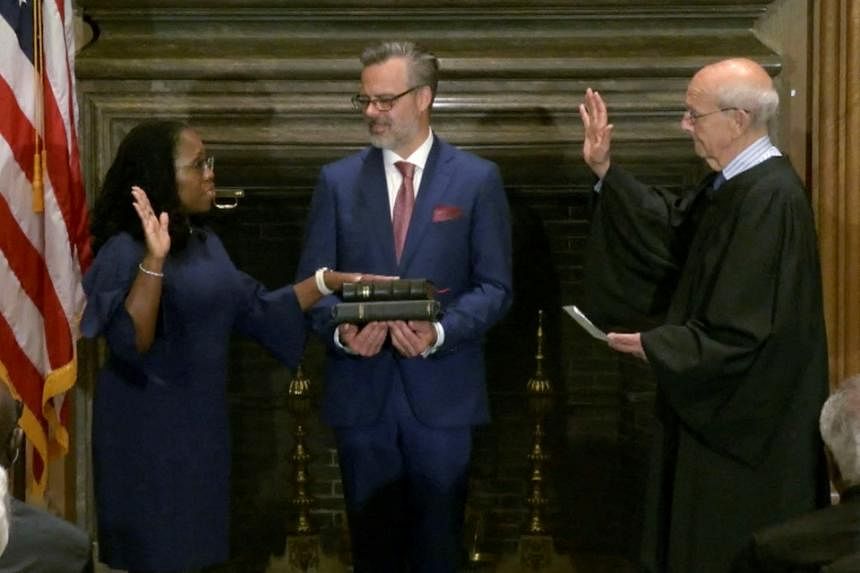 Ketanji Brown Jackson is sworn in as first Black woman on US Supreme Court