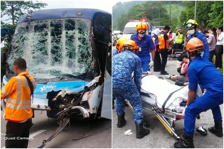 2 Singaporeans in hospital after bus and lorry collision near