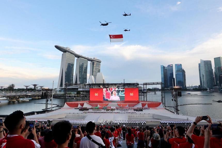 NDP 2022 kicks off at the Marina Bay floating platform in front of ...