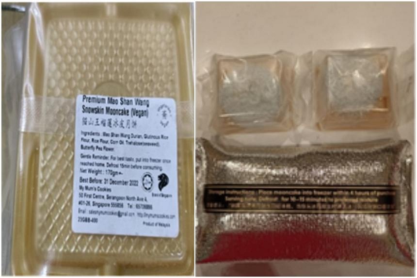 SFA recalls My Mum’s Cookies Premium Mao Shan Wang Snowskin Mooncake