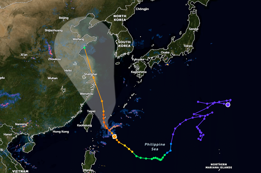 'Very strong' Typhoon Muifa approaches Japan southern islands | The ...