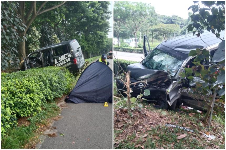 Driver, 28, dies in PIE accident after van believed to have skidded on