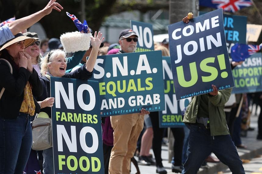 New Zealand Farmers Protest Livestock Burp Tax | The Straits Times