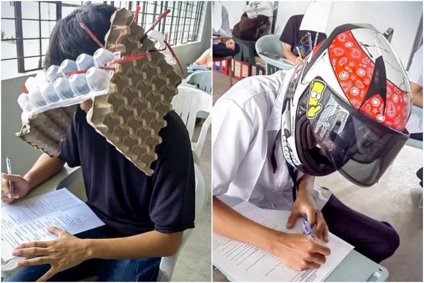 Filipino students' 'anti-cheating' hats go viral on social media | The  Straits Times