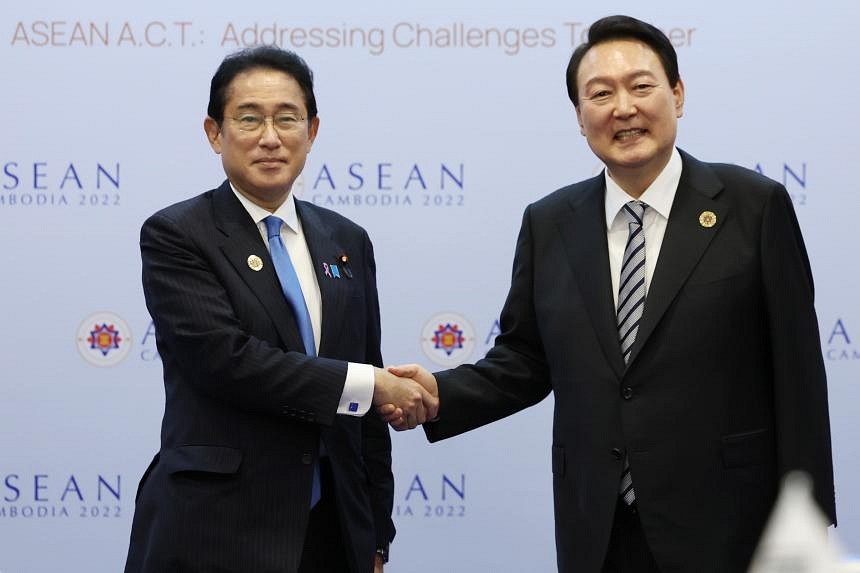 Japan and South Korea reaffirm efforts to resolve wartime labour ...