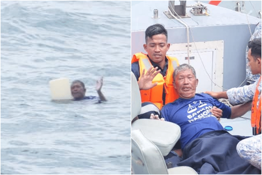 Pescador de Sabah rescatado después de 30 horas en el mar aferrado a un cubo de plástico