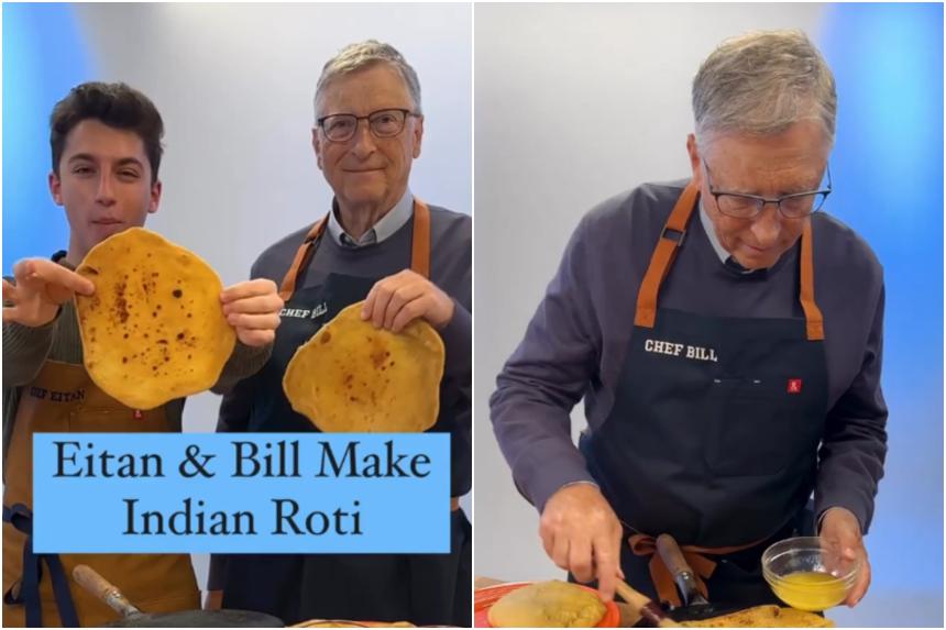 ST: Bill Gates tries his hand at making roti, draws praise from India’s ...