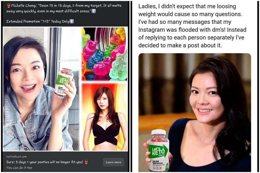 Local celebrity Michelle Chong makes police report over fake keto ad | The  Straits Times