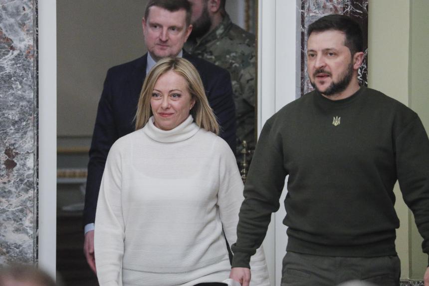 Italy’s Meloni backs Ukraine on Kyiv visit, but rules out sending