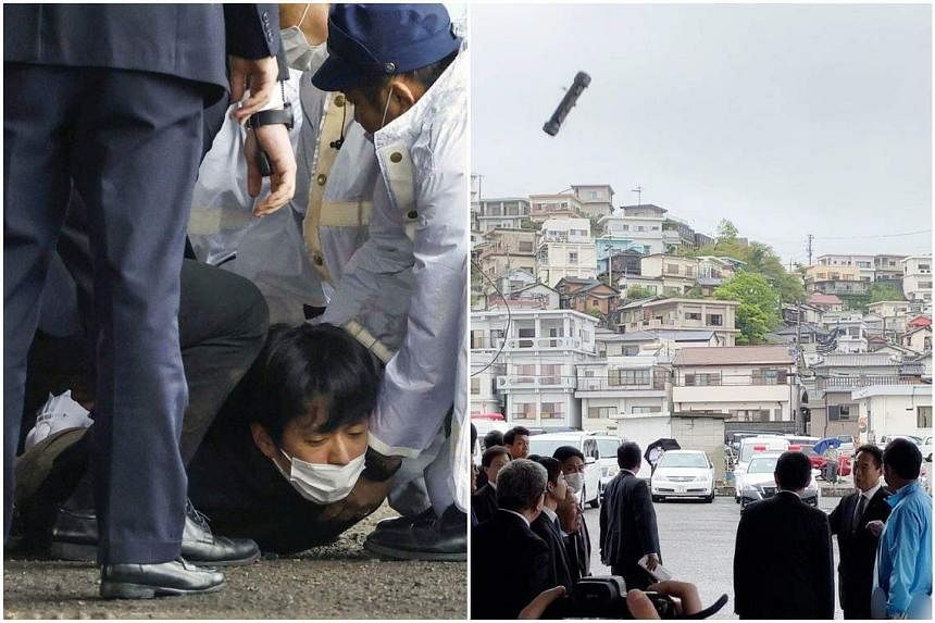 In Photos: Fisherman injured by explosive at Japan PM Kishida's speech  site［写真特集4/9］- 毎日新聞