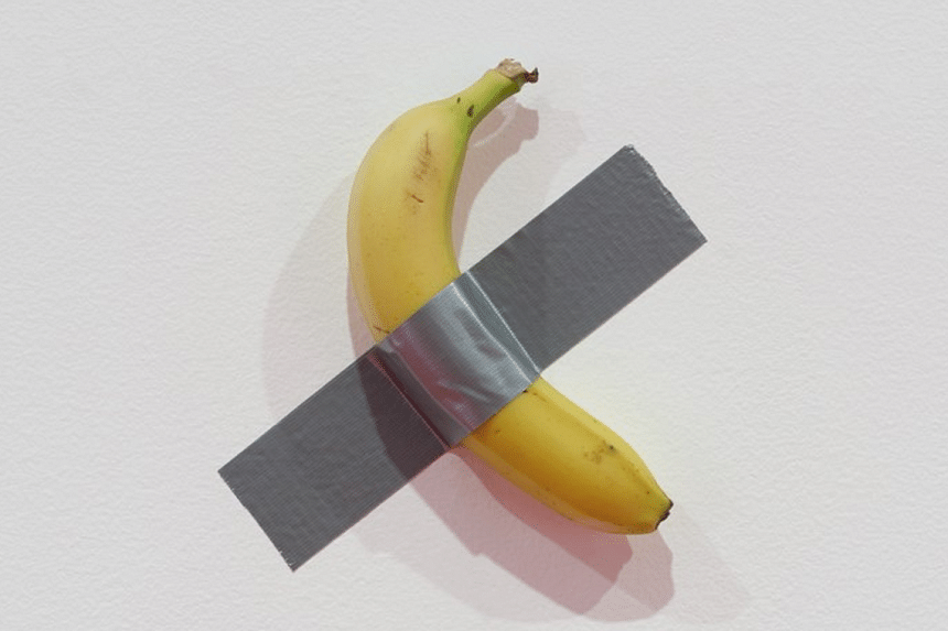 한국의 Leam Museum에서 미술 학생이 Mauricio Catalan의 $160,000 바나나를 먹다