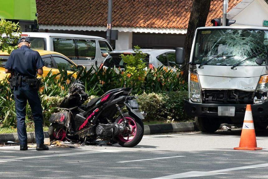 Motorcyclist Killed In An Accident Involving His Motorbike, A Lorry And ...