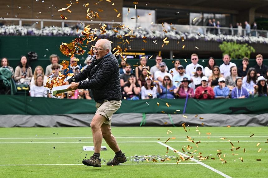 Wimbledon Disrupted By Climate Change Protesters; Play Halted As Fans ...