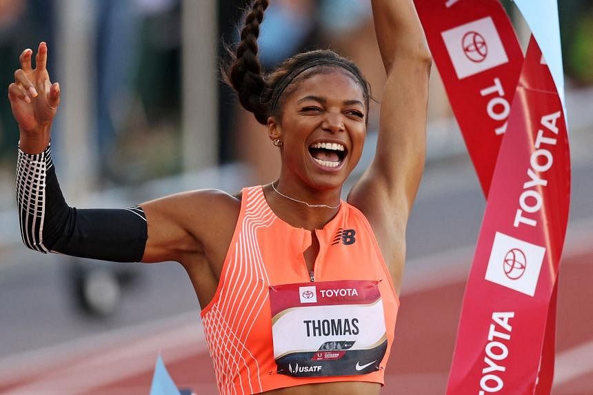 Gabby Thomas posts worldleading 21.60 to claim US women’s 200m title
