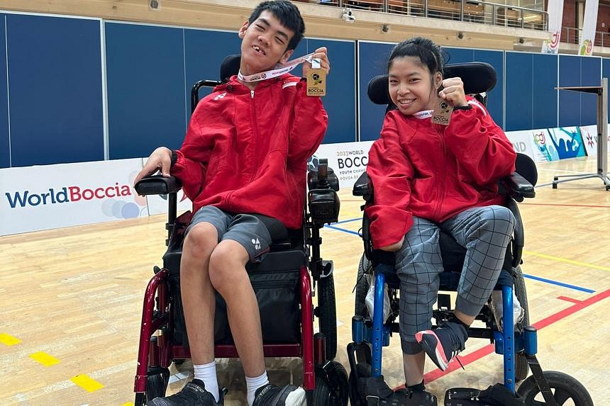 Singaporean teenagers win pairs gold at the inaugural World Boccia