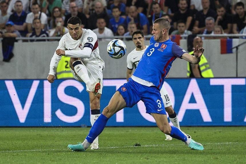 Bruno Fernandes fires Portugal to Euro victory against Slovakia on birthday  | The Straits Times