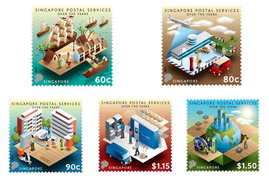 SingPost issues stamps marking 165 years of postal services in