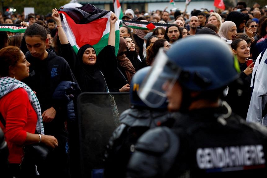 France Uses Teargas, Water Cannon On Banned Pro-Palestinian Rally In ...